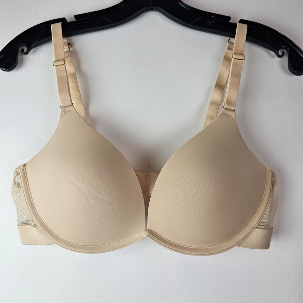 Lively Bra 38B Mesh Comfort Light Nude Beige Plunge